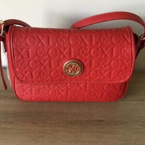 Christian Lacroix CXL Clara Embossed Logo Red Shoulder Bag STUNNING!! NWT $98